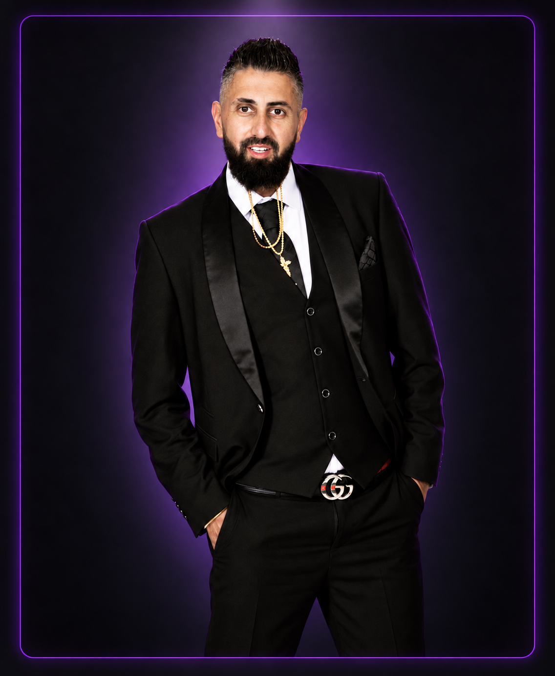 DJ ShowMadness wearing a black suit